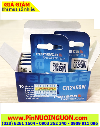 COMBO 1HỘP =10vỉ Pin Renata CR2450N Lithium 3.0v (Thụy Sỹ) _Giá chỉ 619.000/HỘP